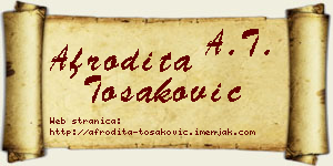 Afrodita Tošaković vizit kartica